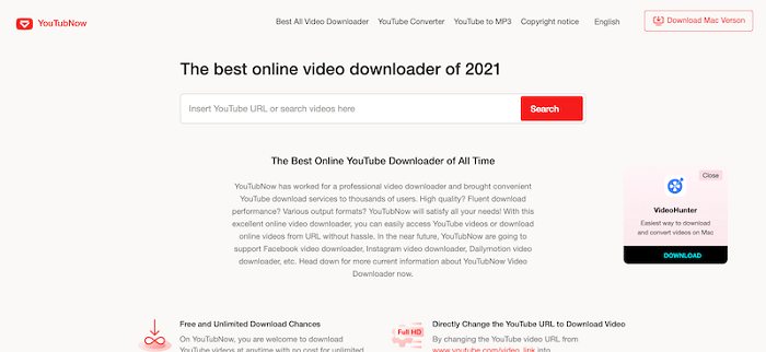 YouTubNow Online YouTube-afspeellijstdownloader